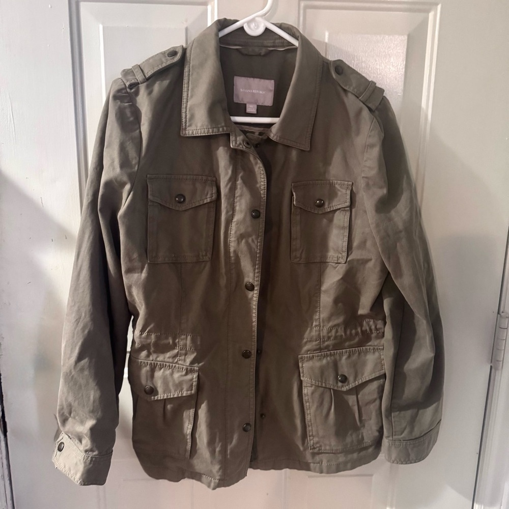 Banana Republic Olive Utility Jacket, women’s large